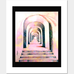 Ancient Arches in Pink Posters and Art